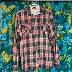VANS long sleeve button down plaid shirt